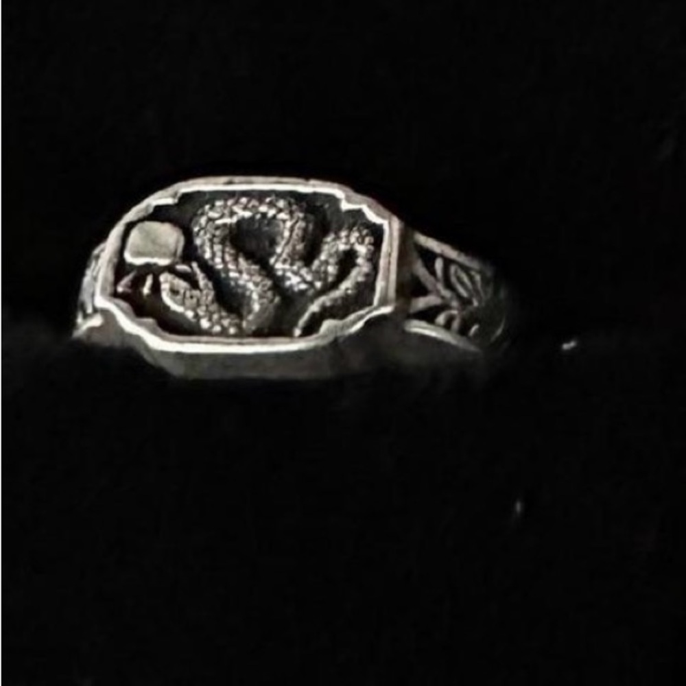 Etah Love Sterling Silver Snake Signet Ring - Picture 3 of 3
